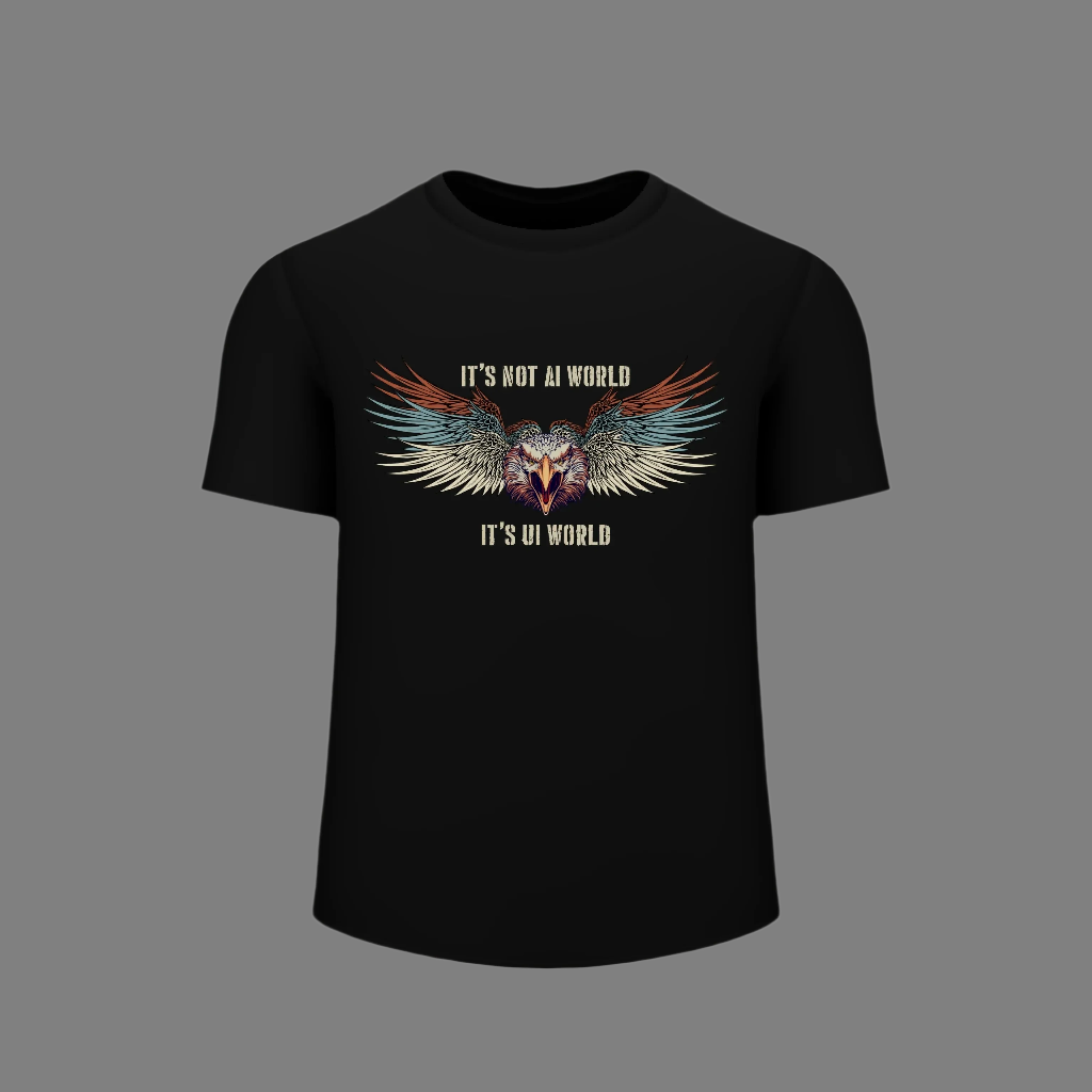 UI Movie Exclusive Black T-Shirt - UI World Flying-BUY 1 GET 1 FREE Eagle