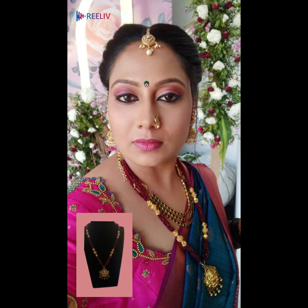 Lakshmi Hara Temple Jewellery with Red Ruby Crystals