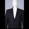 JK’s Signature Style Suit: Black Coat embellished with subtle Brown and Blue checks