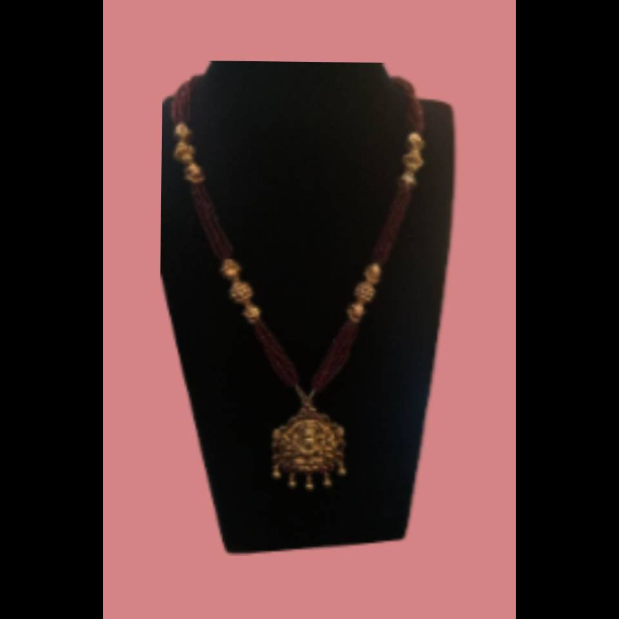 Lakshmi Hara Temple Jewellery with Red Ruby Crystals