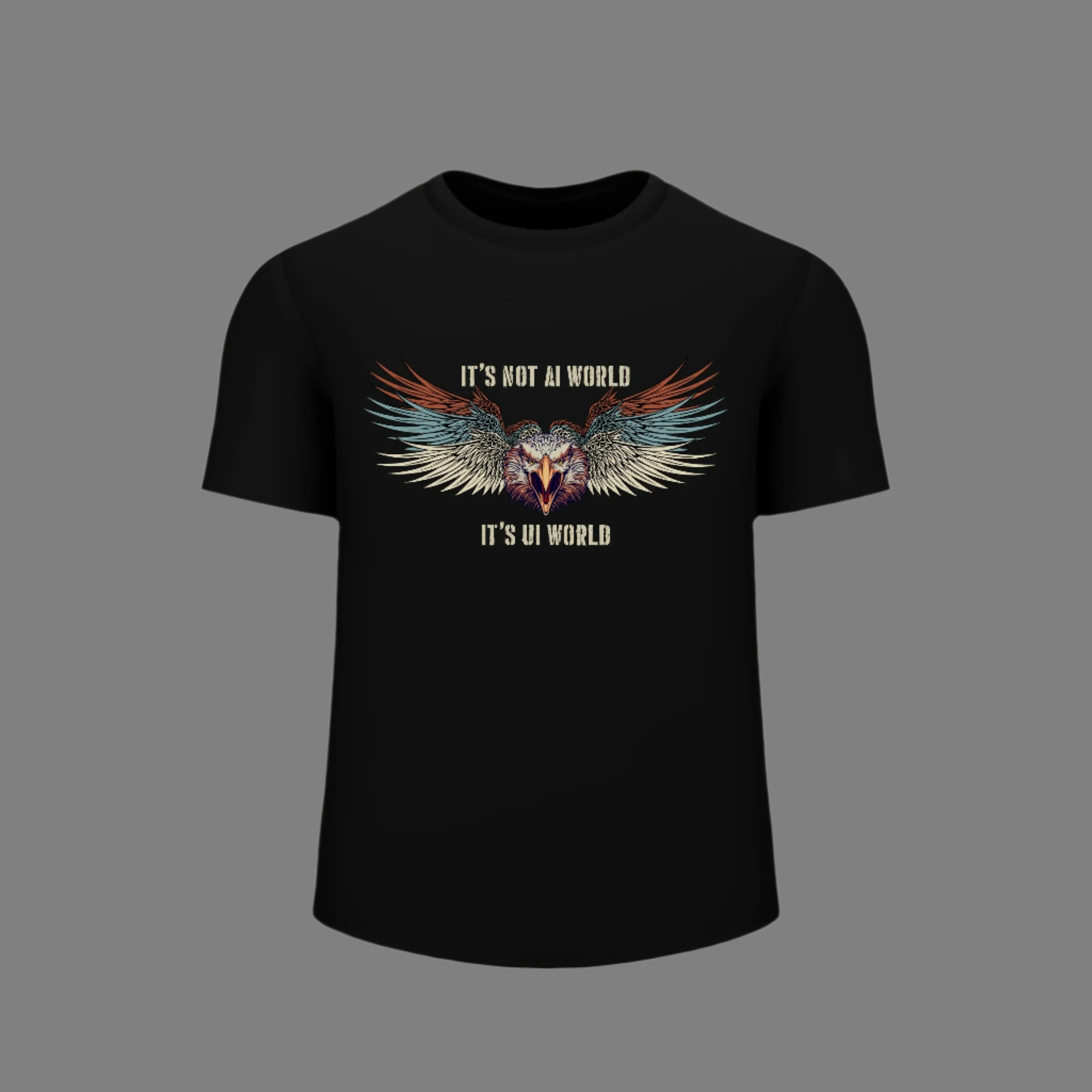 UI Movie Exclusive Black T-Shirt - UI World Flying Eagle