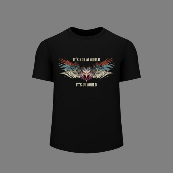 UI Movie Exclusive Black T-Shirt - UI World Flying Eagle